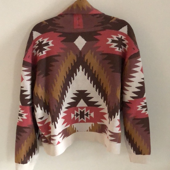 Lucky Brand Women’s Ikat Open Front Cardigan Sweater - Picture 6 of 7